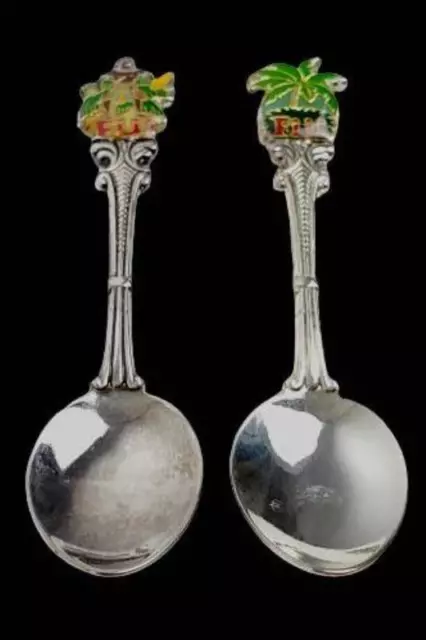 Lot of 2 Collectors World Silverplated Souvenir Spoons From Fiji