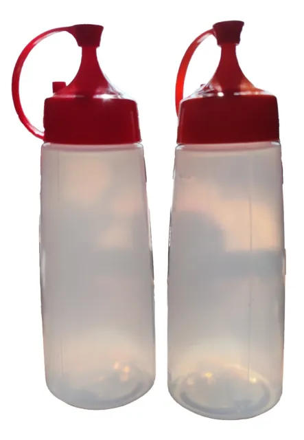 Plastic Condiment Bottles 16 Ounces Each 7.5" Tall