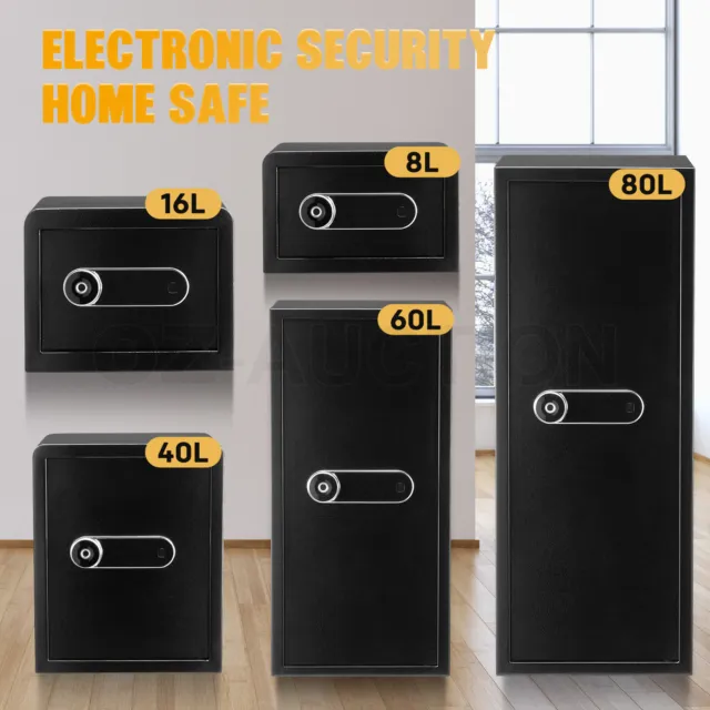 Electronic Digital Safe Box Security Key Lock Home Office Cash Deposit Storage