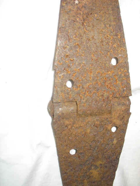 Vintage 20" Rusty Iron Hinge DoorGate Barn Old Farm Barn Find Primitive 3 1/2" W 8