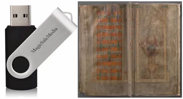 The Codex Gigas - The Devil's Bible - Old Medieval Illuminated Manuscript on USB