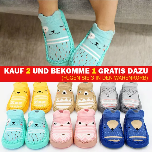 Baby Hausschuhe Socken Kinder Mädchen Jungen Kleinkind Anti-Rutsch Baumwolle