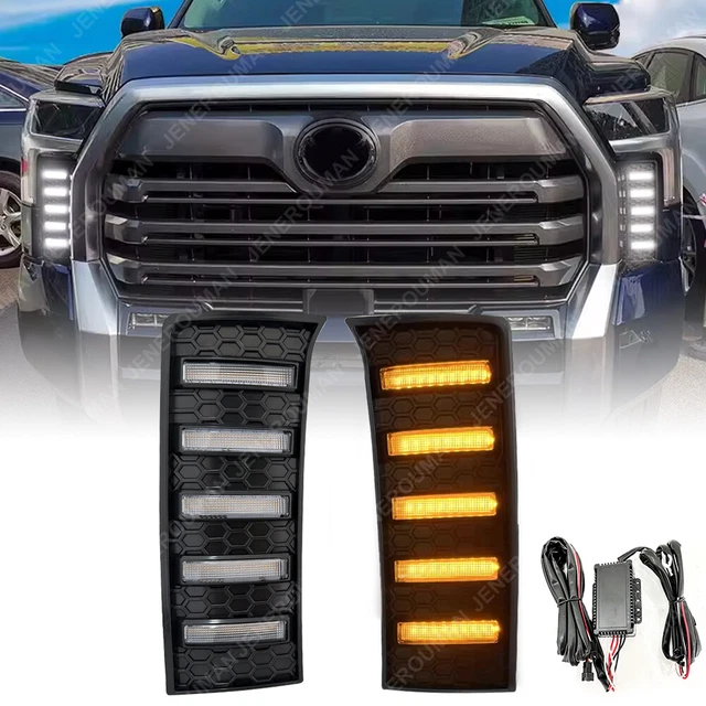 PAIR DAYTIME RUNNING Lights For 2224 Toyota Tundra LED Fog Lamp Turn