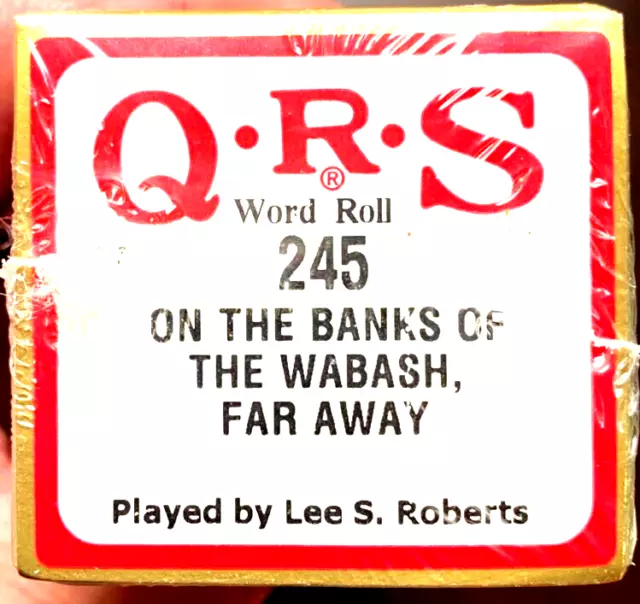 QRS Word Roll (New) ON THE BANKS OF THE WABASH FAR AWAY 245 Player Piano Roll