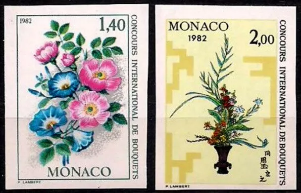 Monaco 1981 Flowers, IMPERF, Monte Carlo Exhibition for 1982 MNH / UNM