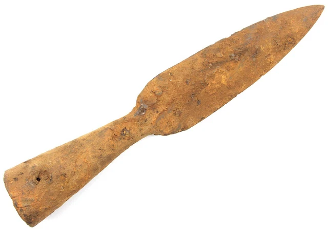 Ancient Rare Authentic Viking Scythian Khazar Iron Battle Spearhead 5-7th AD