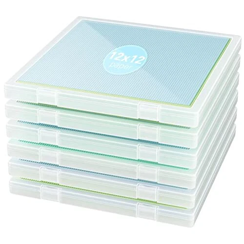 Paquete de 6 Estuche de proyecto portátil, Libro de recortes de plástico Paquete de 6, 12,4 x 12,8 x 1,1 pulgadas