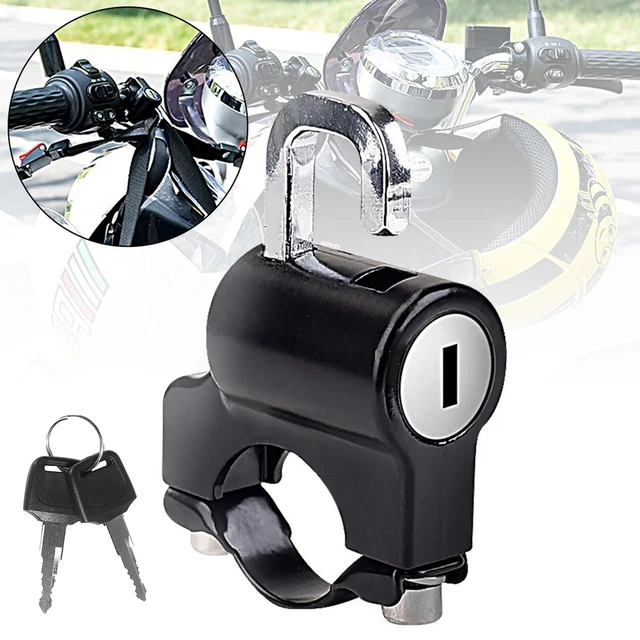Motorcycle Helmet Lock Handlebar 22mm-26mm Security Motorbike with 2 Keys J0P3