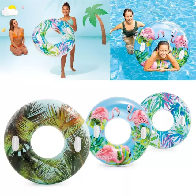 Intex Schwimmring Tropical 97 cm - XXL Schwimmreifen Schwimmsessel Luftmatratze