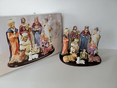 JC Penney 11pc Nativity Set Porcelain Hand Painted Home Collection Christmas
