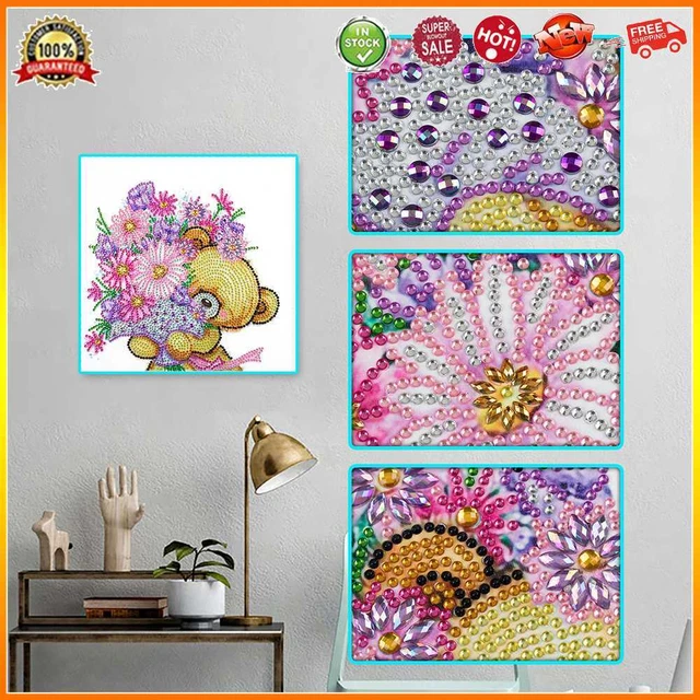 5D DIY Partial Drill Special Shape Cartoon Bear Rhinestone Diamond Drawing Kit #