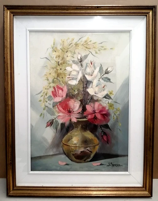 V. MAIORANA VASO DI FIORI NATURA MORTA - OLIO SU TELA  ANNI '70 - 50x70 cm