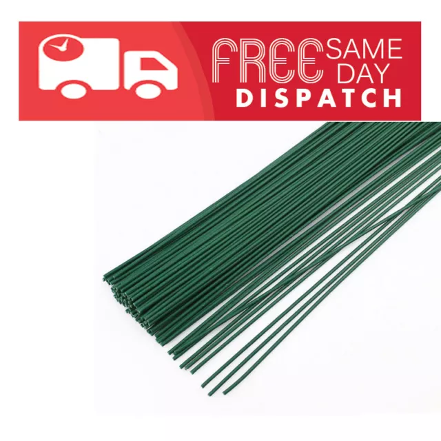 Florist Wire Green Plastic Coated 22 gauge 0.7 x 225mm 9" /Please Choose Qty