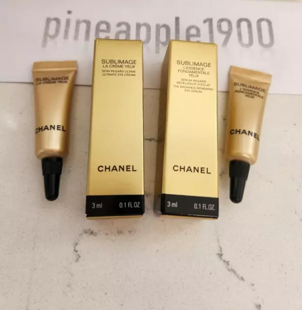 Lot 2 NIB CHANEL Sublimage L'Essence Fondamentale Yeux Eye Serum Cream 3ml/.1 oz