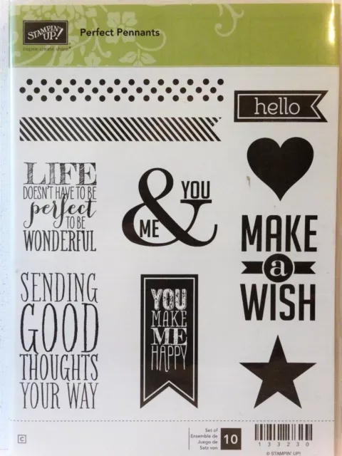 Stampin Up Perfecto Banderines Transparente Soporte Sellos Pide un Deseo Feliz