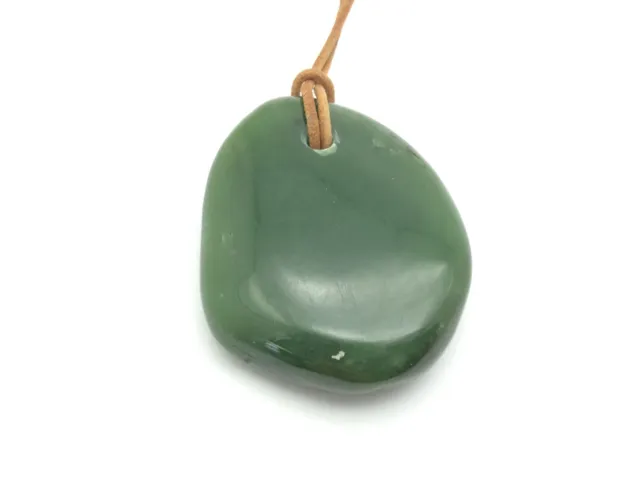 Siberian Jade Pebble Pendant Green Nephrite Jade Stone Necklace Siberia #94