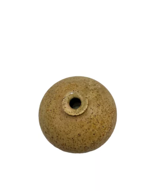 Vintage Round Ceramic Stoneware Bud Vase Weed Pot Studio Pottery Signed Small
