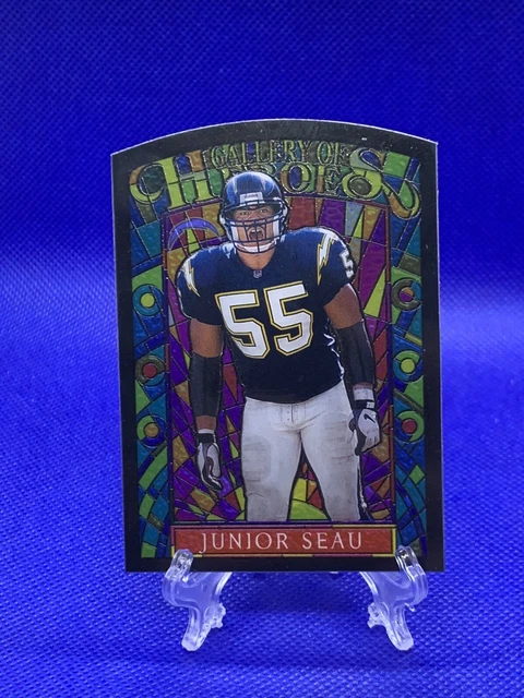1997 Topps Gallery Of Heroes Stained Glass Junior Seau SSP RARE! 📸LOOK/READ📸