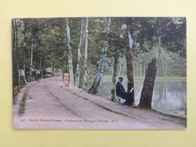 cpa BOIS de MEUDON CLAMART Hauts de Seine Pourtour de l'ETANG de TRIVAUX Peintre