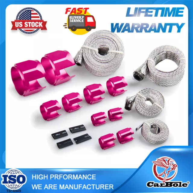 Radiator Hose Sleeving Stainless Steel Braided Dress-Up Hose Cover Kit Chrome