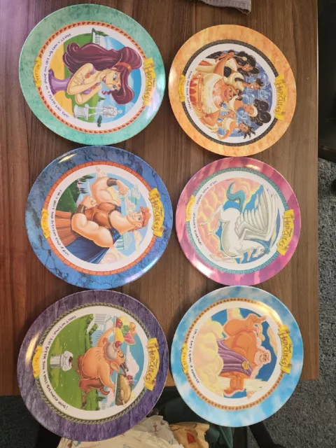 COMPLETE SET! 6 McDonalds Disney Hercules Movie Collector 9.5" Plates 1997 VTG
