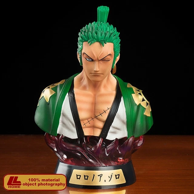 ANIME ONE PIECE GK Kimono Roronoa Zoro Head Bust PVC Figure Statue Toy