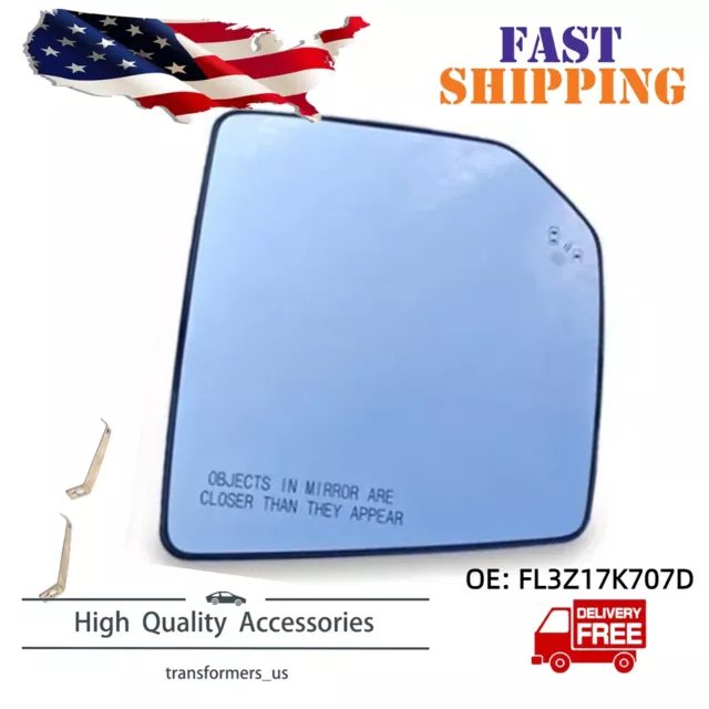 Passenger Side Mirror Glass Heated Blind Spot Fit Ford F150 Backing RH 2015-2020