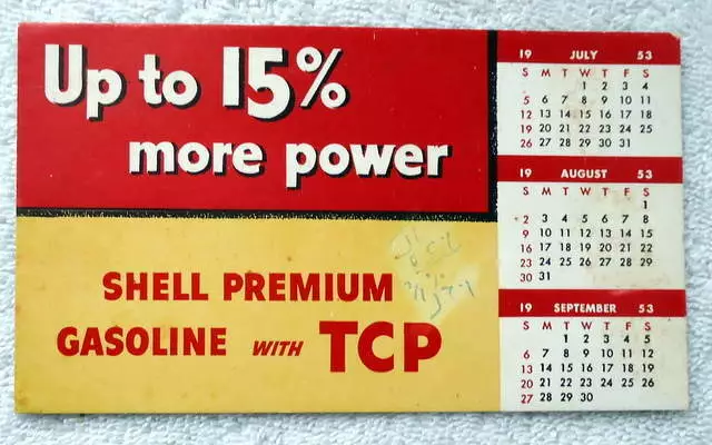 1953 Shell Premium Gasoline With Tcp Ink Blotter #Y6