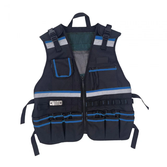 Gilet à Outils Électricien F Fityle - Porte-Outils Respirant Multifonction Charpentier