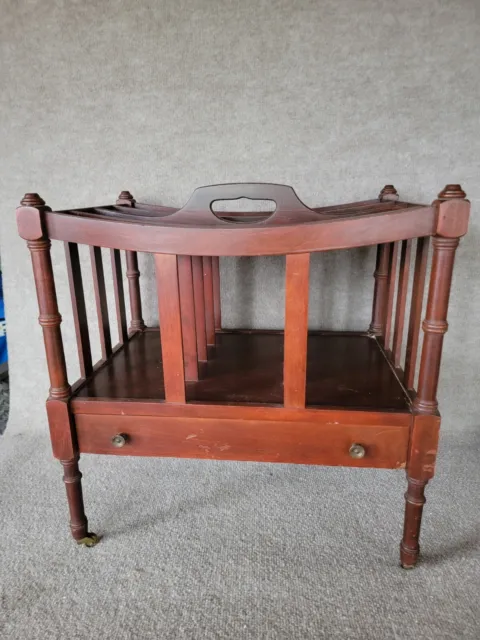 Antique Vintage Butler of Dublin Style #830 Mahogany Canterbury Magazine Rack