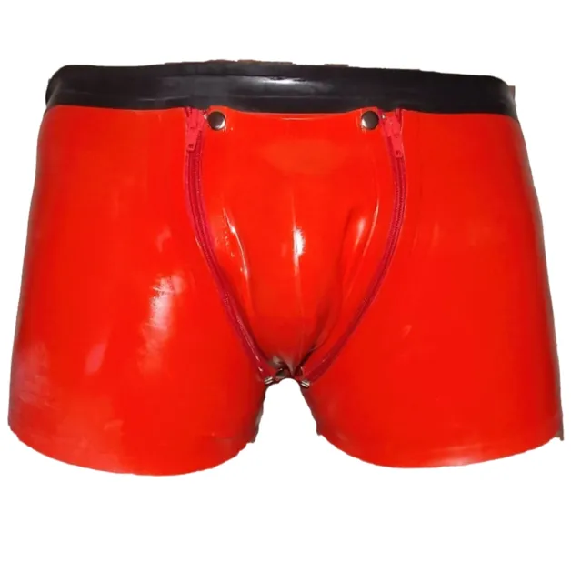 Pantaloncini in lattice con doppia cerniera/borsa interna rossi size:XXL (294)