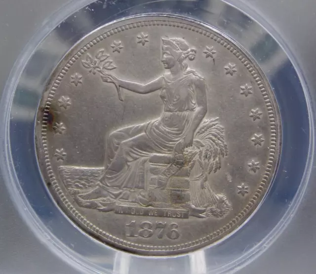 1876 "P" U.S. Silver TRADE Dollar $1 ANACS XF EF45 Details #753 ECC&C, Inc.