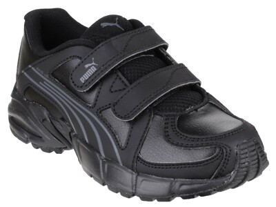 Puma Axis V3 nera pelle sintetica Touch-chiusura con Scarpa Per Bambini 