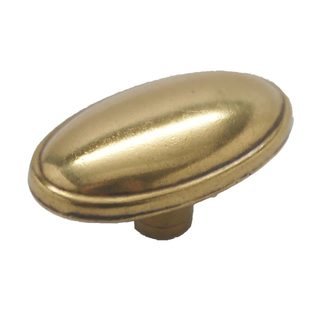 Belwith Oval Cabinet Knob Pull Lancaster Antique Brass P407-LP Cupboard Door
