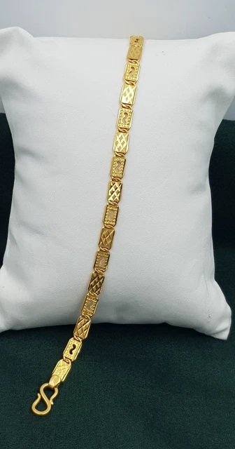 HIGH FINISH PLAIN Yellow Gold Bracelet 22K 8