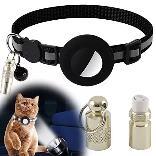 AirTag Katzenhalsband mit AirTag-HalterunReflektierende Halsband Katze mit G...