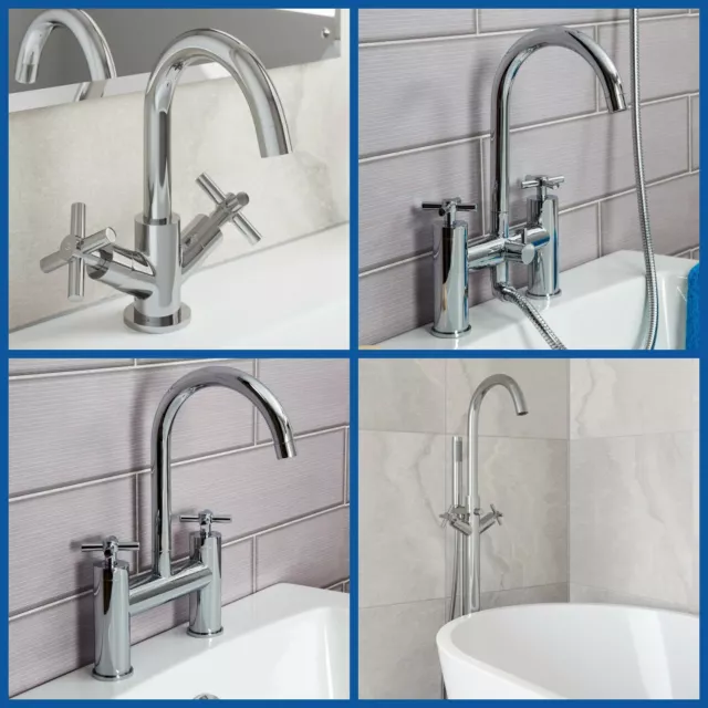 Modern Bathroom Tap Sets Mono Basin Mixer Bath Filler Shower Mixer Freestanding