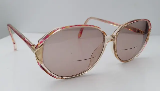 Vintage Wilshire Designs WD879 Brown Pink Oval Sunglasses FRAMES ONLY