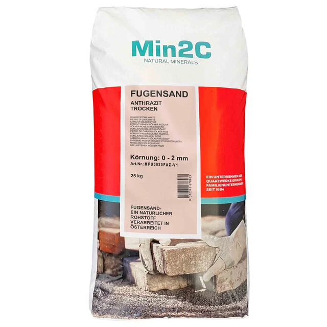 AG-heute Min2C Fugensand 25kg Quarzsand Premium 0.0-2.0mm fein anthrazit zum