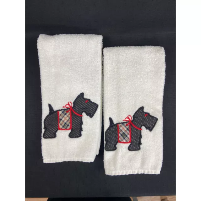 Scottie Dog Bathroom Hand Towels - Scottish Terrier - Two (2)