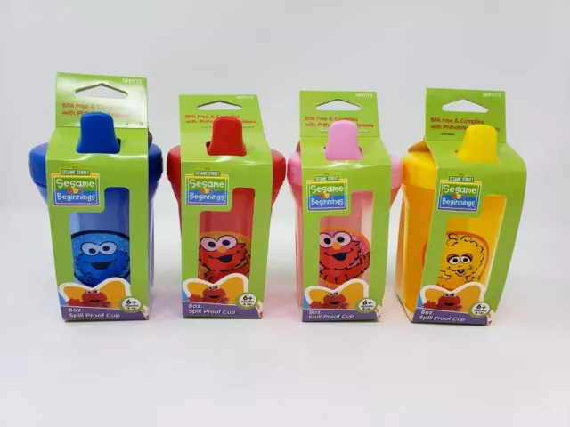 Sesame Street Beginnings Elmo Sippy Cup 8oz Spill Proof BPA FREE New