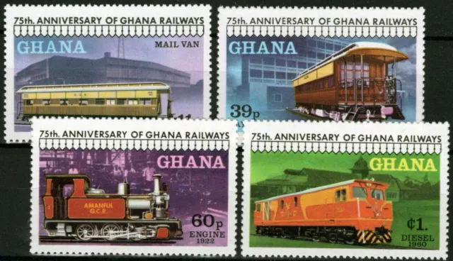 ZAYIX Ghana 678-681 MNH Railways Trains Railroads Transportation 021023S29M