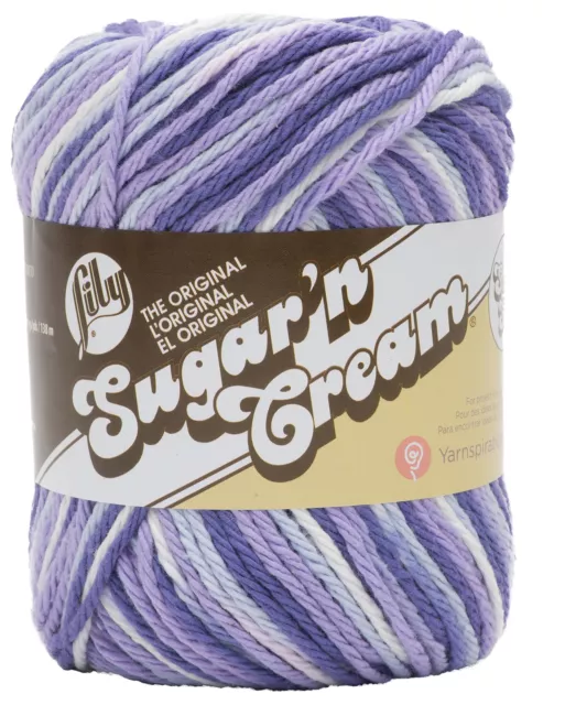 Spinrite Lily Sugar'n Cream Knitting Yarn - Ombres Super Size-Purple Haze