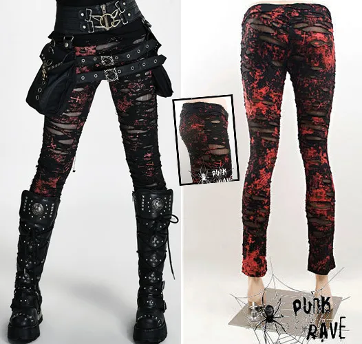 Pantalon leggings déchiré gothique punk lolita destroy rock fashion PunkRave R