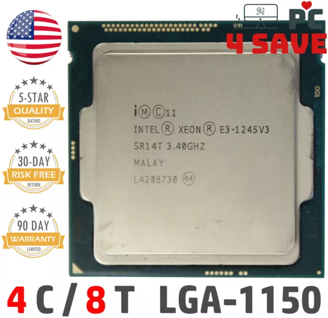 Intel Xeon E3-1245 V3 SR14T 3.4GHz 8MB 4-Core LGA1150 Workstation Server CPU 84W