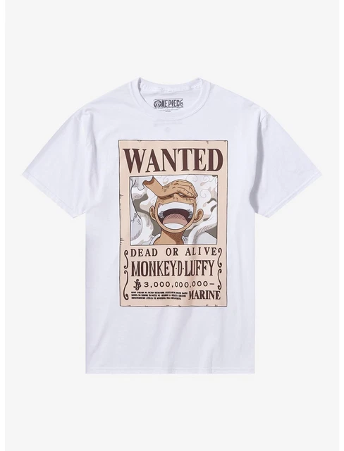 Luffy Gear 5 Wanted Poster T-shirt - One Piece Anime T-shirt Cadeau