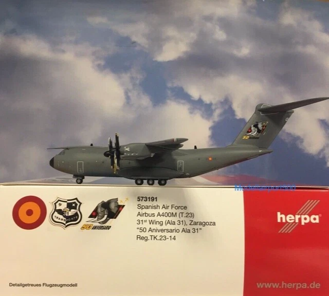 Herpa Airbus A400M Atlas Modellflugzeug - Spanische Luftwaffe T.23 - 1:500 Maßstab Sammlerstück