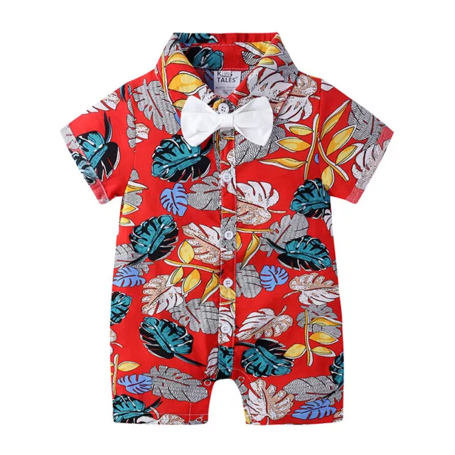 Newborn Baby Boys Bow Gentleman Romper Summer Casual Jumpsuits Bodysuit Clothes