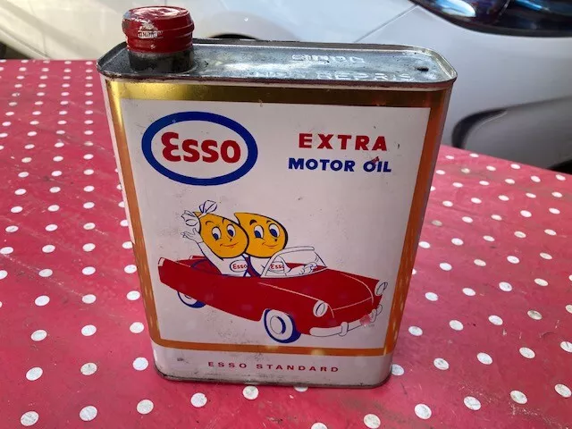 Bidon Huile Ancien Vintage Esso Neuf Jamais Ouvert