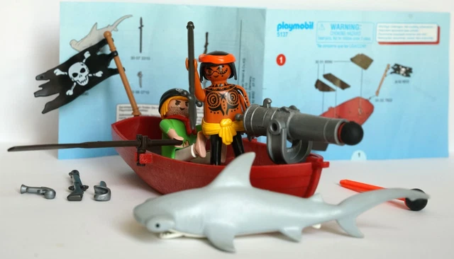 Lot De Pièces PLAYMOBIL Vintage Pirates 2011 - Requin, Marteau, Figurines - Occasion Bon état